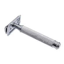 High Quality Wholesale Custom Cheap Silver Adjustable Safety Razor with Double Edge Blades